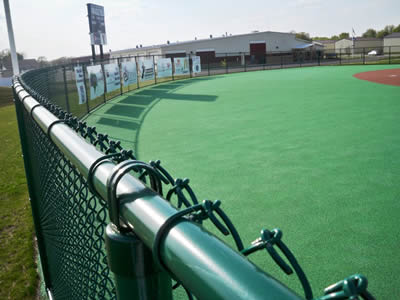 Green Chain Link Fence used for sports fencing